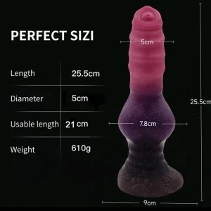 10 Inch Purple Dog Dildo Spiral Design