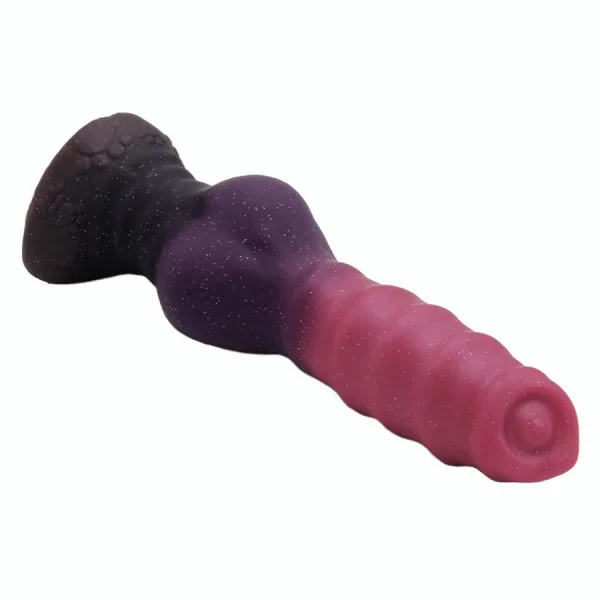 10 Inch Purple Dog Dildo Spiral Design