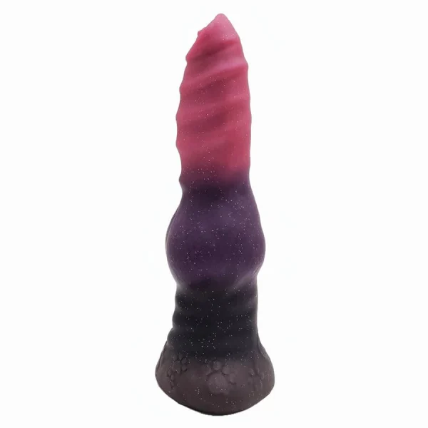 10 Inch Purple Dog Dildo Spiral Design