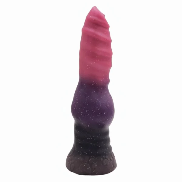 10 Inch Purple Dog Dildo Spiral Design