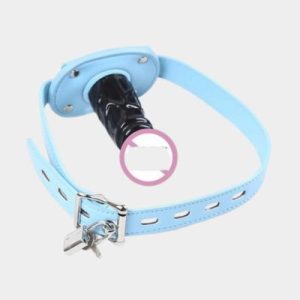 Babyblue Dildo Gag Mask Pu Leather