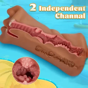 Brown 3 in 1 Mouth Vaginal Anal Pocket Pussy