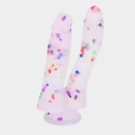 Confetti Clear Double Dildo 6.8 Inch