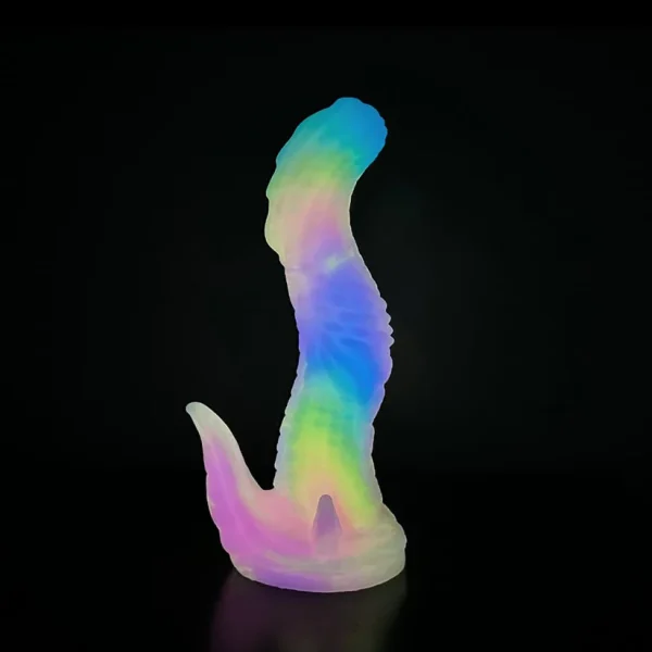 Dinosaur Jelly Dildo Rainbow Glow in the Dark