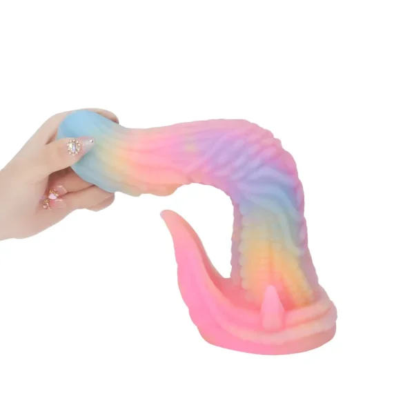 Dinosaur Jelly Dildo Rainbow Glow in the Dark