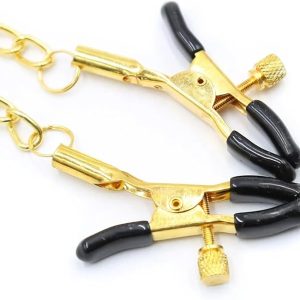 Gold Adjustable Breast Clips Bondage Restraints