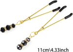 Gold Nipple Clamps Adjustable Rhinestone Design