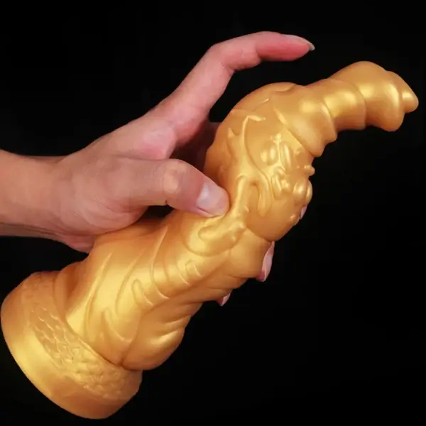 Golden Giant Dragon Dildo 9 Inches