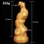 Golden Giant Dragon Dildo 9 Inches