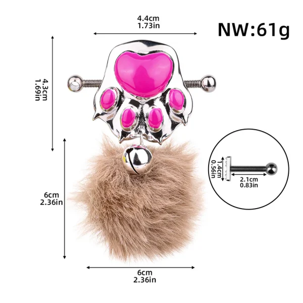 Hello Kitty Nipple Clamps with Plush Pendants