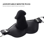 Lip Shape Dildo Gag Leather Mask