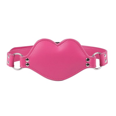 Lip Shape Dildo Gag Leather Mask