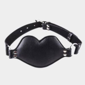 Lip Shape Dildo Gag Leather Mask