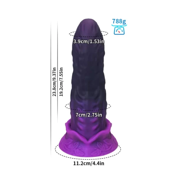 Purple Monster Dildo Intricate Texture