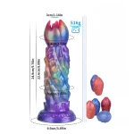 Rainbow Alien Oviposition Dildo 9.6 Inch