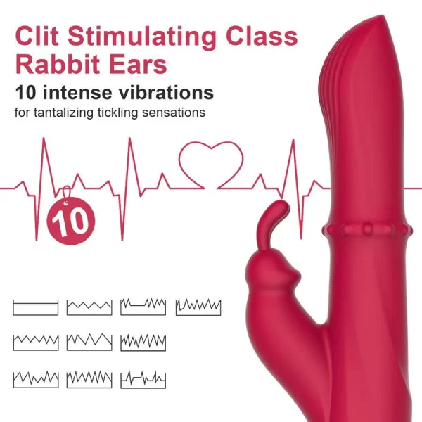 Beaded Thrusting Rabbit Vibrator Premium Silicone