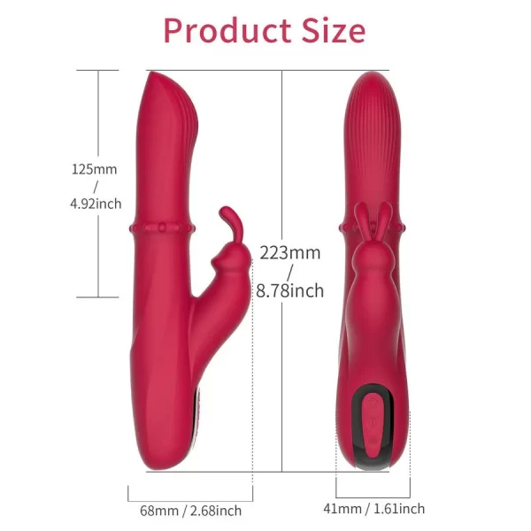 Beaded Thrusting Rabbit Vibrator Premium Silicone