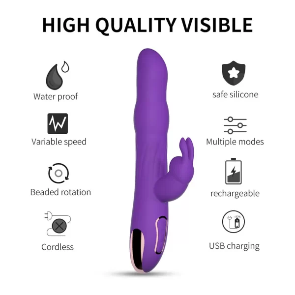 Rabbit Spinning Bead Vibrator​ Premium silicone