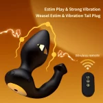 Electro Stim Butt Plug with Tail