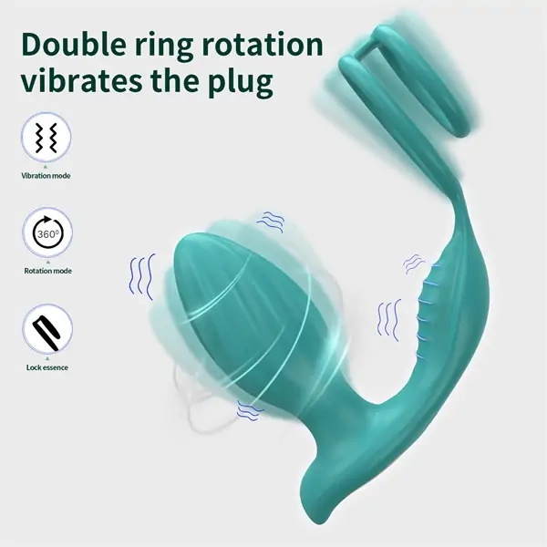 Prostate Massager With Cock Ring Green Color