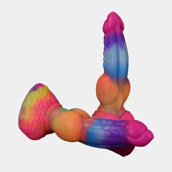 Rainbow Dog Dildo Glow in the Dark