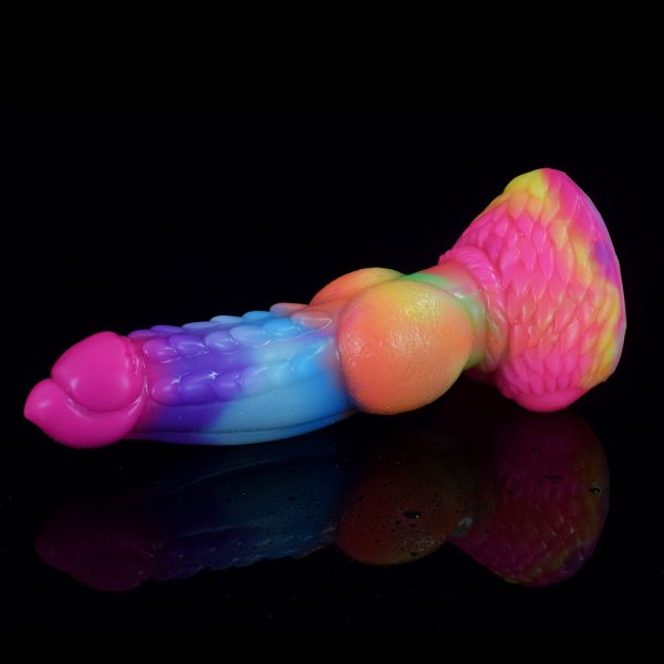 Rainbow Dog Dildo Glow in the Dark