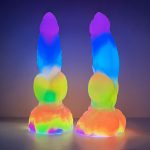 Rainbow Dog Dildo Glow in the Dark