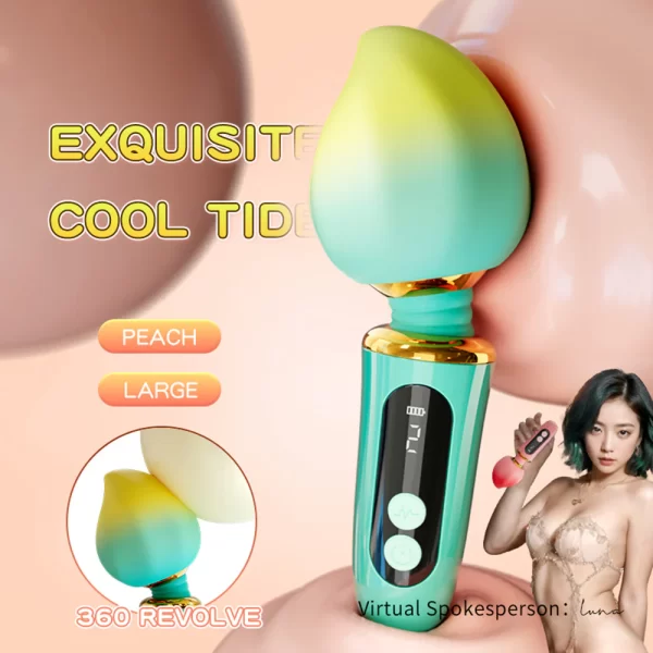 Peach Vibrating Wand Premium Silicone