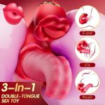 Twin Rose Thrusting G Spot Vibrator - Tongue Teasing