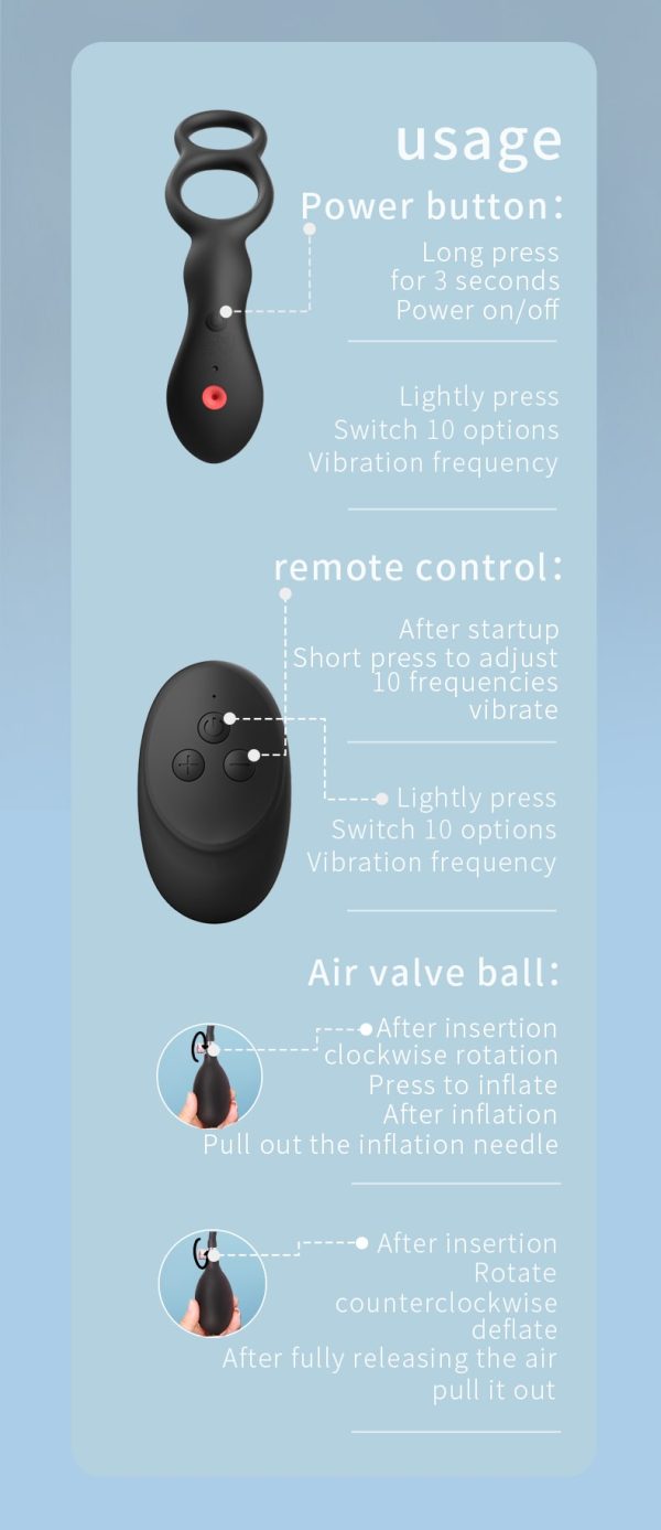 Anesidora Remote Control Inflatable Butt Plug