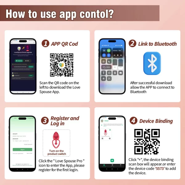 Anesidora Rose APP Controlled Couples Vibrator