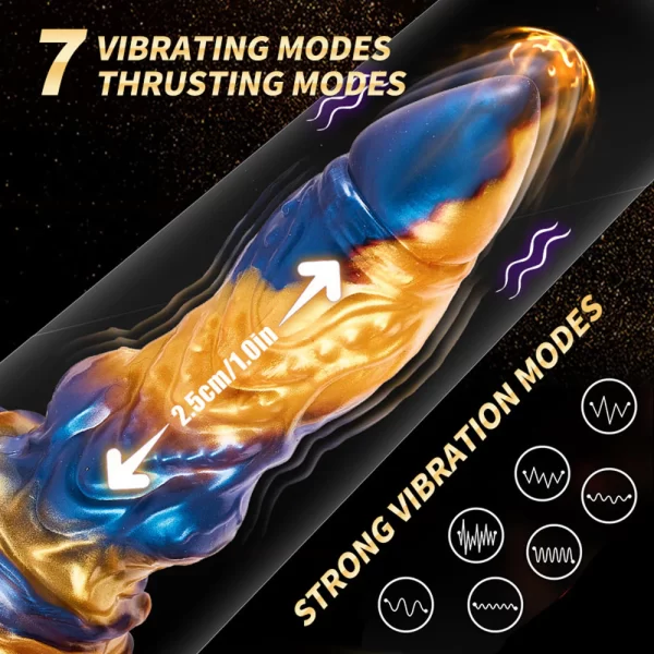 Anesidora Thrusting Dragon Dildo Vibrator 9 Inches