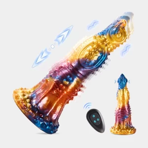 Textured Fantasy Dragon Thrusting Dildo 9 Inches