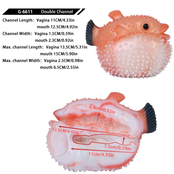 Toxic Pufferfish Silicone Animal Pocket Pussy
