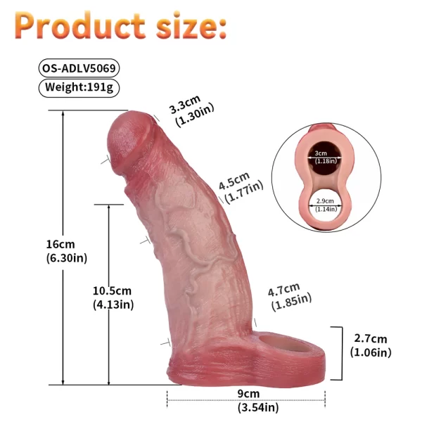Anesidora Huge Lifelike Vibrating Cock Sleeve 4 Sizes