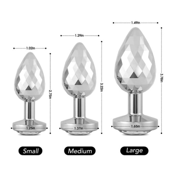 Anesidora Diamond Shaped Butt Plug Jewelled 3-Piece Set