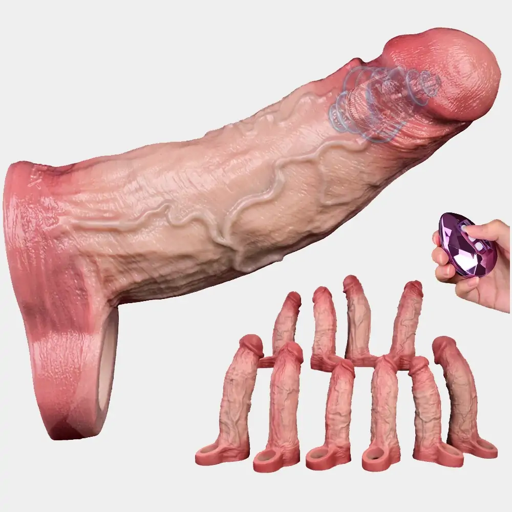 Anesidora Huge Lifelike Vibrating Cock Sleeve 4 Sizes