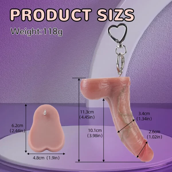 Keychain Dildo Realistic Design Premium Silicone