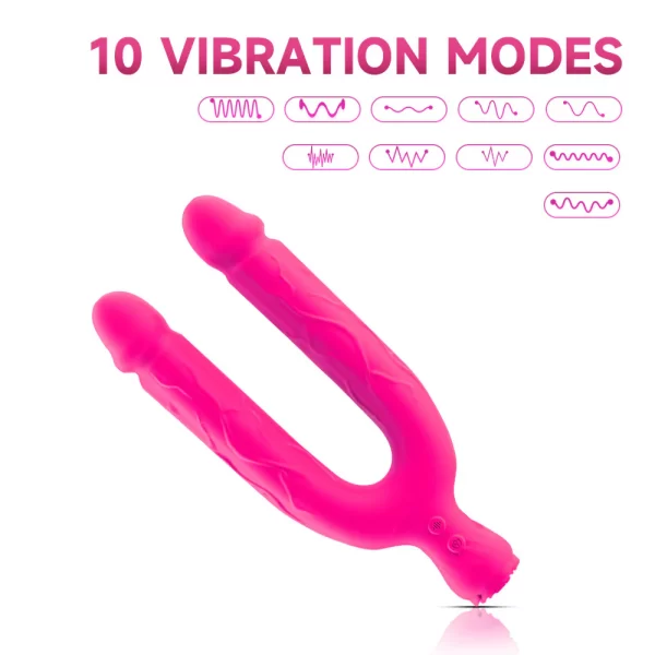 Lifelike Design Vibrating Realistic Double Dildo 7 Inches