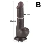 Moveable Foreskin Black Dildo 7.5 Inches