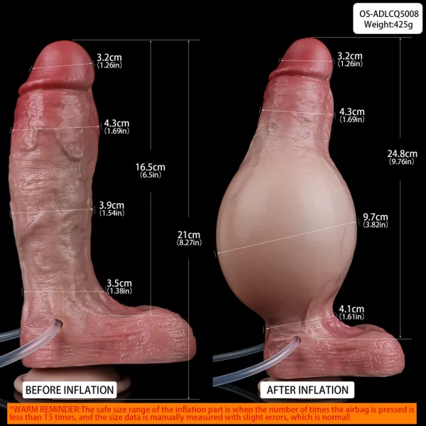 Anesidora Realistic Inflatable Cumming Dildo 8 Inches