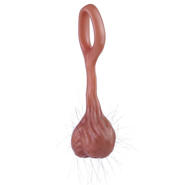 Cock Ring With Fake Tesicle Hairy Style