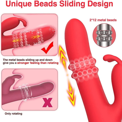 Elizabeth Rabbit Dildo 24 Beaded