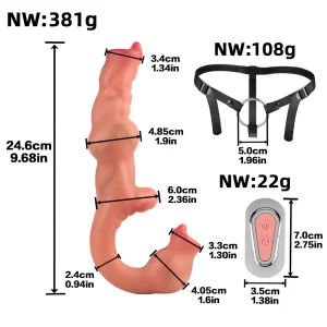 Ad - Strapless Canine Knot Design Dildo - S