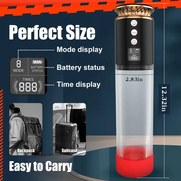 Penis Vacuum Pump Air Sucking With Led Screen