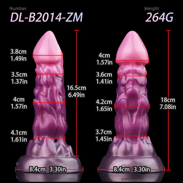 Xquill - Purple Silicone Expansion Dildo 8 Inches