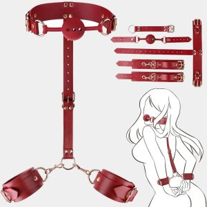 Bdsm Hand Cuffs With Ball Gags Adjustable Design