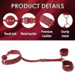Bdsm Hand Cuffs With Ball Gags Adjustable Design