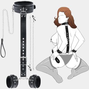 Bdsm Hand Cuffs With Nipple Clamps Adjustable Design