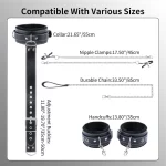 Bdsm Hand Cuffs With Nipple Clamps Adjustable Design